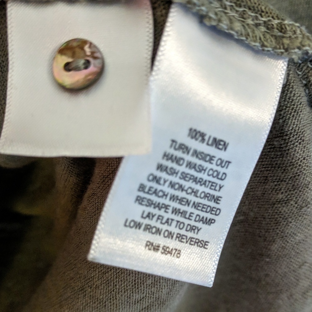 Artisan NY ⭐ Olive Hi-Low Linen Top SMALL - Picture 4 of 6